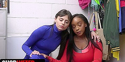 Models Lily And Angel Attempt To Steal A Pair Of Slutty Costumes