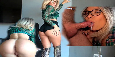 In Denim Shorts and High Leather Boots. I Fucked Her in the Throat and Pussy.
