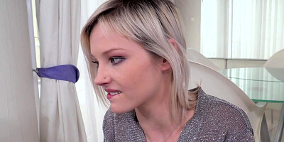 Petite blonde Zazie Skymm rides cock bf