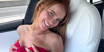 The Hottest Red Head Fucked in Car - Zoey Luna