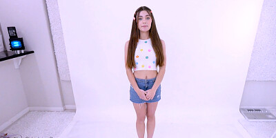 Super Cute Teen Shy at First Rides Big Cock Teen Castings