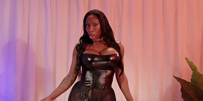 Ebony Mystique masturbating and having sex with a BWC