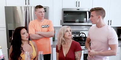 Swappz - Big-Titted MILFs Lory Lace and Demi Nova Get Their Tight Pussies Fucked by Their Stepsons