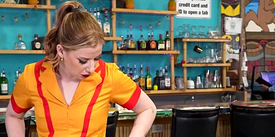 Redheaded beauty plays with her clit and fucks too