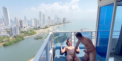 Horny Pregnant Woman Gets Fucked Hard On The Balcony