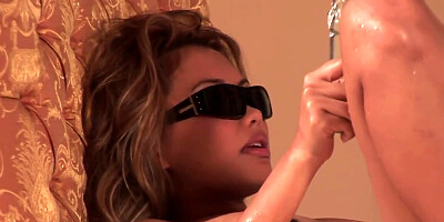 Sizzling Asian babe plunges her favorite toy in her tight pussy