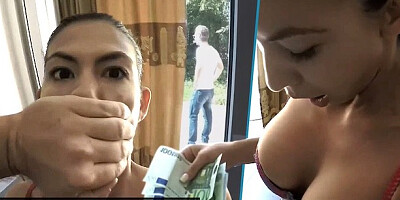 - Asian American student fucked while her boyfriend waits