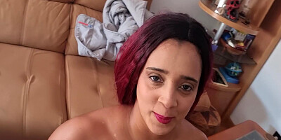 Stepsister-in-law Gammer Wins By Eating Cock