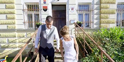 Bride with a hot body takes cock and her cuck is NOT happy