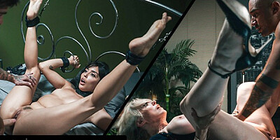 Delicious Vanessa Sky and Oliver Davis at rough fingering scene