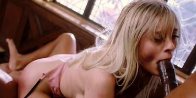 A couple of big black cocks for one nasty blonde nympho