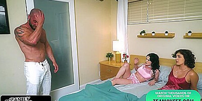Lovely Teen 18+ Stepsisters Obey Their Stepdaddy And Let Him Stretch Their Tight Twats - Leana Lovings And Danny Steele