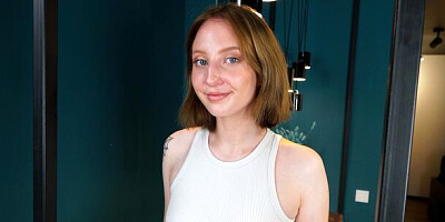 Sophisticated Emma Korti's straight hair sex