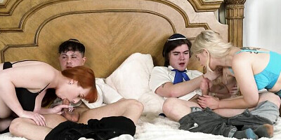 Curvy Stepmothers Alex Harper And Angelica Coralvine Teach Their Inexperienced Stepsons How To Fuck