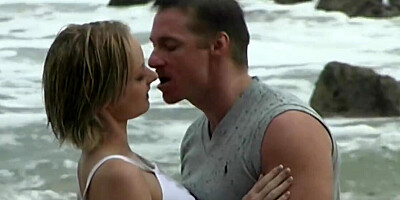 Romantic fucking in the water with Axelle Mugler, all wet