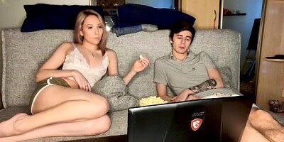 Young sister seduced by her brother on real homemade Russian porn anal