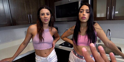 Sassy Vanessa Sky and Kylie Rocket - doggystyle trailer - Bratty Sis