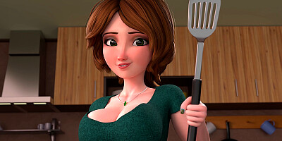 ▸ MILF Aunt Cass Gets Fucked and Creampied in Loud Toon Kitchen Session