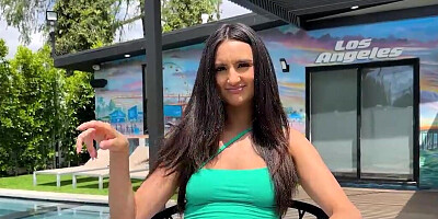 Petite girlfriend is going to suck him before taking that dong