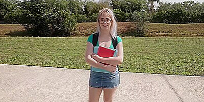 Annie Archer - Nerdy Blonde Takes Big Dick