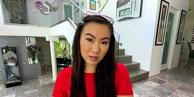 Asian stepsister surrenders to stepbrother's big WHITE dick