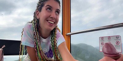 Public Dick Flashing - Girl Jerks My Cock And Swallows Cum On Ferris Wheel 10 Min - Katty West