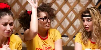 GIRLSWAY - Camp Counselors Discipline Leana Lovings & Demi Hawks WITH 3-WAY LESBIAN SCISSORING!