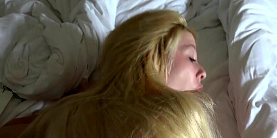 Kenzie Reeves using her tiny little feet to get him off