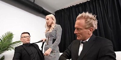 Two girls are going service every fucking dick they can