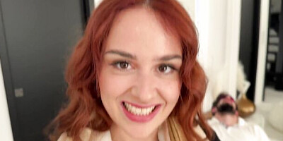 HUNT4K. Poor redhead slut with nice curves and pussy is fucking for scientific progress