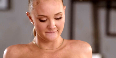 A thick blonde bimbo is feasting on a girthy black dong