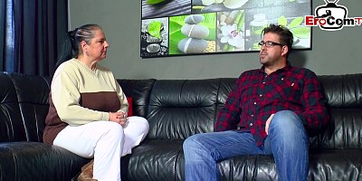 German chubby fat housewife at first casting