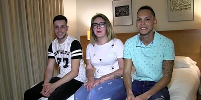 Inked guys are fucking a slutty woman while her partner is out of town, with friends