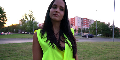 Busty brunette Jennifer Mendez earns an extra dollar with her tight pussy