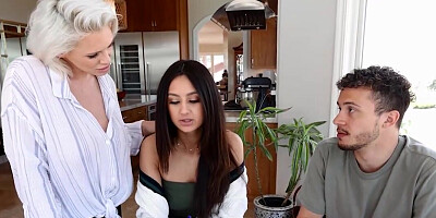 Stepmom is going to claim this whore and get off in an FFM