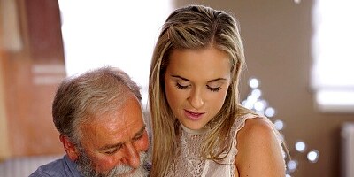 OLD4K. Pretty blonde with perfect body makes love to old dude