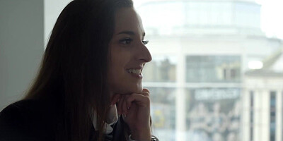 Cute babe with a nice smile sucking and banging a BBC