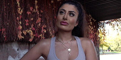 Juggy brunette Marina Maya sucks big cock and fucks for some cash