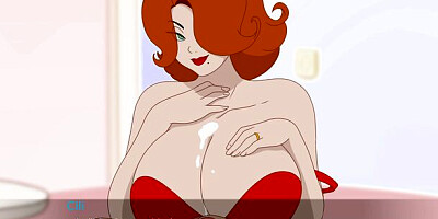 Secret of the House - Curvy Milf in a red dress loves being pleasured