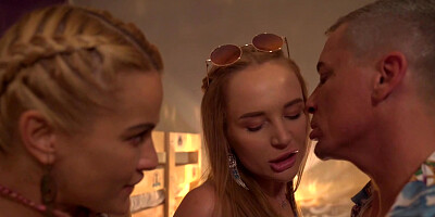 Blonde nymphs Kaisa Nord and Cherry Kiss get fucked in turn