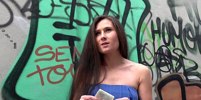 Long-haired bitch Lara Fox gets fucked in public