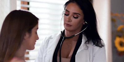 Natasha Nice feeds her brilliant tits to two horny girls