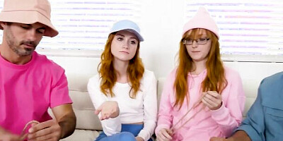 Swappz - Cute Ginger Stepdaughters Scarlet Skies & Amber Stark Bang Their Perv Stepdads