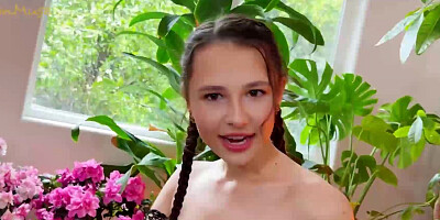 Liz Jordan showing off before starting her XXX scene