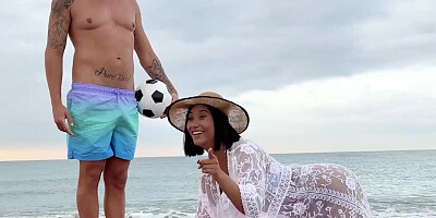 Complete stranger gets to fuck her hole on the beach