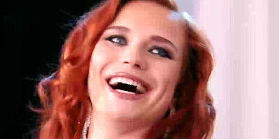 Redhead with a great body massaged and facefucked