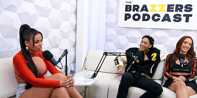 The podcast interview quickly leads to a threesome