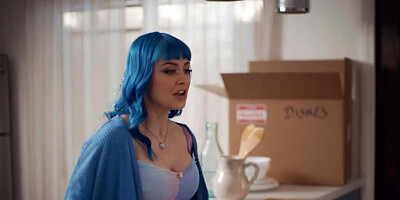 Blue hair girl in blue is going to get dicked down