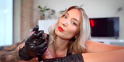 Dominant Dirty Talk Cock Treatment - Lacquer, Latex Gloves And Whipping