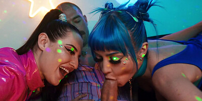 Amazing threesome with curvy hot Aubree Valentine and Jewelz Blu